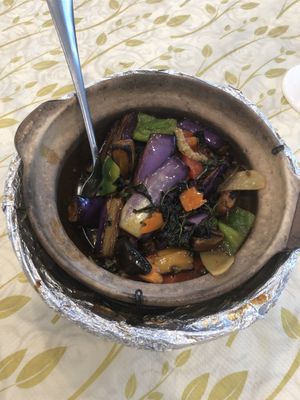 Eggplant with basil at My Real Cafe in Petaling Jaya