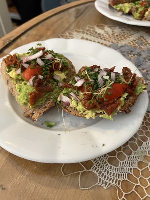 Avocado toast  at Veget in Prague