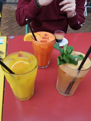 Fresh juices at Cafe Boscanova in Bournemouth