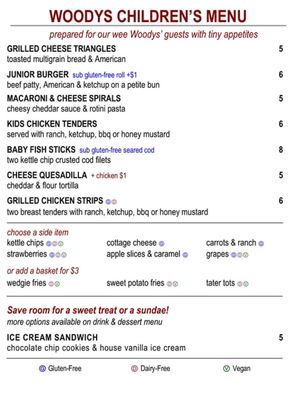 Options at Woody's Library Restaurant  in Carmel