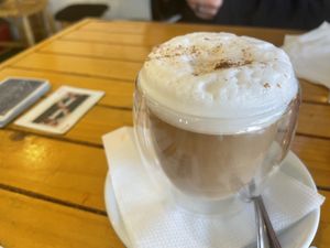 Tea latte  at Kalendula in Santiago
