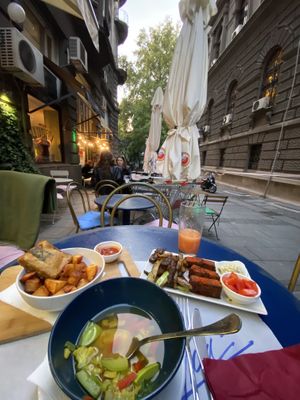 Outside seating  at Mayka in Belgrade