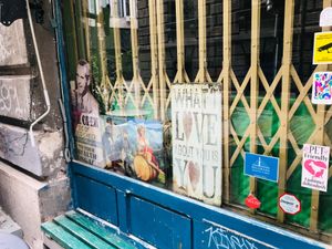 The window decor at Mayka in Belgrade