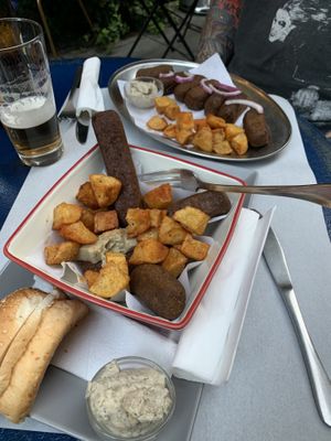 Seitan box and cevapi with potato wedges   at Mayka in Belgrade