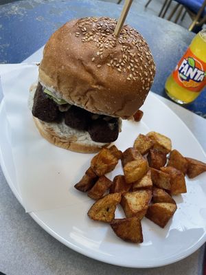 7 cevapcici burger   at Mayka in Belgrade