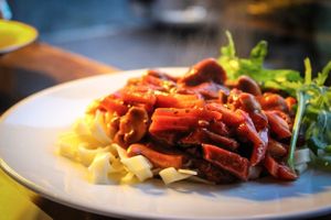 vegan goulash at Mayka in Belgrade