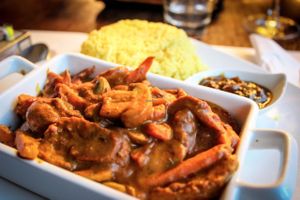 vegan chicken tikka masala at Mayka in Belgrade