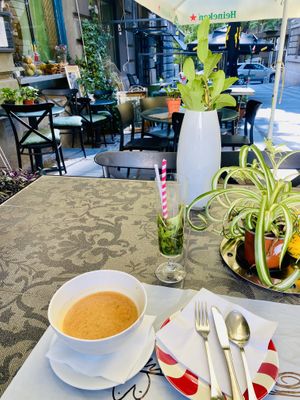 Daal Soup and Mint Lemonade  at Mayka in Belgrade