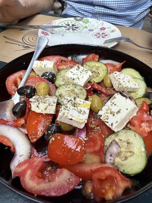 Greek salad with optional fetaa  at Mayka in Belgrade