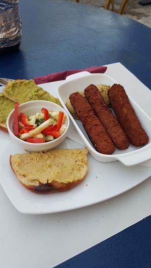 Serbian sausage starter at Mayka in Belgrade