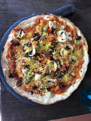 Vegan pizza  at Cafe Sia in Isle Of Skye