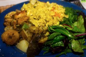 Organic Potatoes Tumeric Pasta Field MIx Salad at Organic Garden  in Atlanta