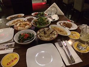 Vegetarian Meze (request vegan) more food than this arrived  at Maqam Al Sultan in Larnaca