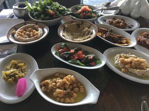 Vegan Mezze for 2, cold starters at Maqam Al Sultan in Larnaca