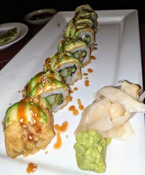 Dragon Roll deep fried at UCHU Sushi in Portland