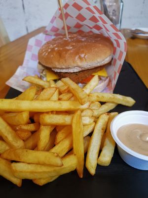 Seitan burger  at Bioloco in Gran Canaria
