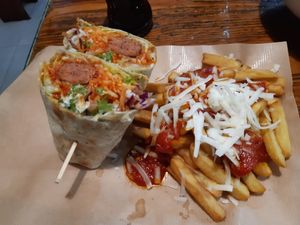 Meatball wrap at Bioloco in Gran Canaria