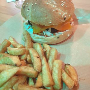 Meat ball burger at Bioloco in Gran Canaria