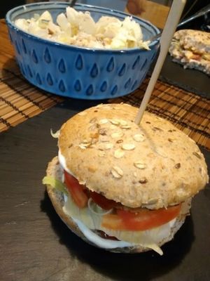 Vegan burger at Bioloco in Gran Canaria