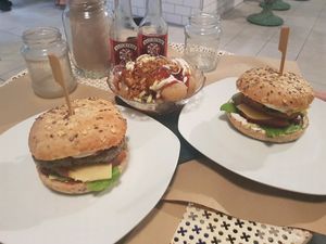 Burger and Papas Loca  at Bioloco in Gran Canaria
