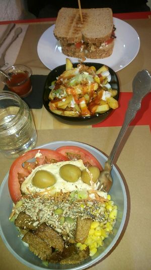 Salad with seitan at Bioloco in Gran Canaria