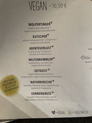 Vegan burger menu.  #Veganuary at Hans im Glück in Koblenz
