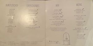 Labels on allergy menu for drinks #Veganuary at Hans im Glück in Koblenz