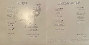 Drinks with labels on allergy menu #Veganuary at Hans im Glück in Koblenz