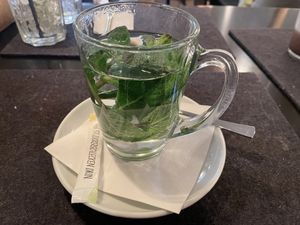 Peppermint tea (also available with tea bag) #Veganuary at Hans im Glück in Koblenz