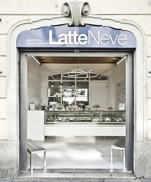 Storefront  at Gelateria Latteneve in Milan
