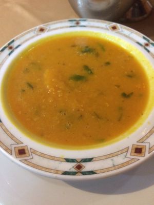 Lentil soup starter  at Raj Tandoori in Newcastle Upon Tyne