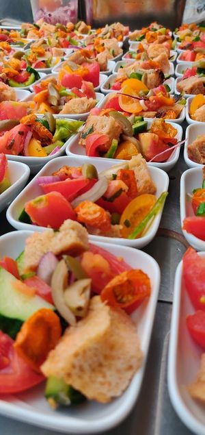 salads at Hornuddens Tradgard in Straengnaes