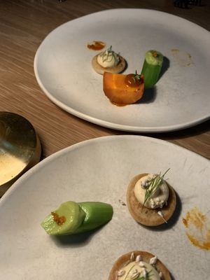 Canapés (sorry, we started before I could take pic)  at Yellow in Sydney