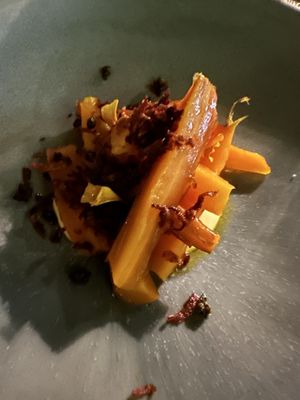 Smoked carrot and black garlic  #Veganuary at Yellow in Sydney