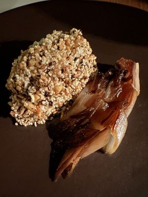 Cashew cheese with roast eschalot  #Veganuary at Yellow in Sydney