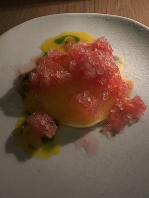 Melon with watermelon granita  #Veganuary at Yellow in Sydney