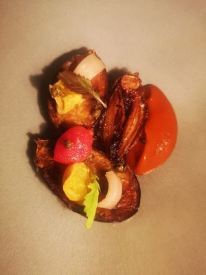 Eggplant + Tropea Onion + Smoked Tomato at Yellow in Sydney