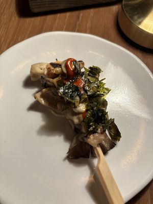 Mushroom skewer  at Yellow in Sydney
