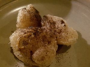 Jerusalem artichoke, onion puree at Yellow in Sydney