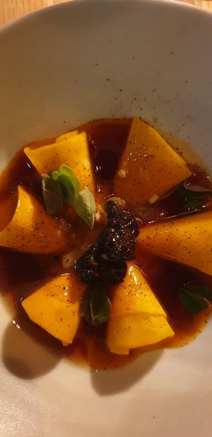 Pumpkin with pepita cream at Yellow in Sydney