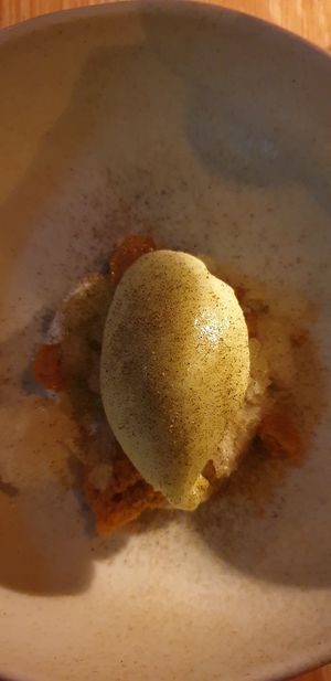 Honeydew sorbet, coconut, sorbet and peppermint at Yellow in Sydney