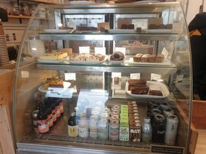 Desert display at Sprout Health Foods in Newquay