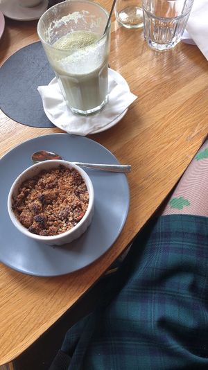 Lolo’s pompote and super fresh cashew milk matcha at Wild Girls Deli in Geneva