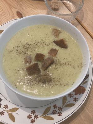 Cauliflower cheese soup #Veganuary at Green Kitchen in Brighton