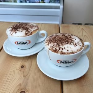 Oat milk cappuccinos at Green Kitchen in Brighton