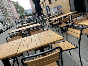 outside at 485Grad Pizza in Cologne