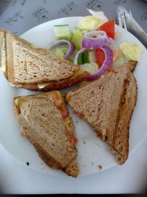 Vegan cheese & tomato toastie. at Veggie Rae in Bury