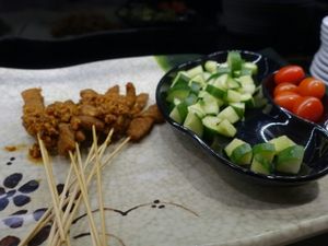 Satay - 1 of the local favorites  at Veggie King in Central Singapore