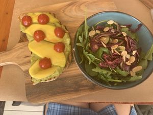 avocado on toast  at Earth Shop and Cafe in Carvoeiro