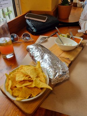 Veggie burrito at Earth Shop and Cafe in Carvoeiro